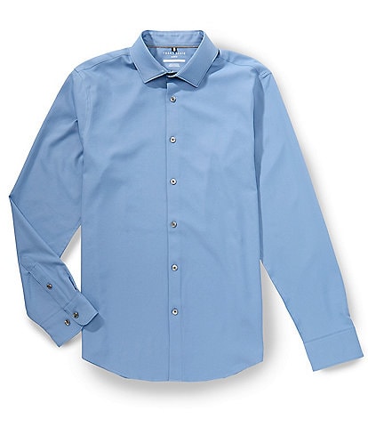 Perry Ellis Slim-Fit Performance Stretch Solid Long Sleeve Woven Shirt