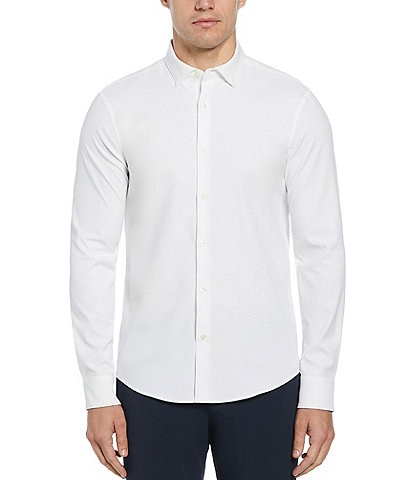 Perry Ellis Slim-Fit Performance Stretch Solid Long Sleeve Woven Shirt