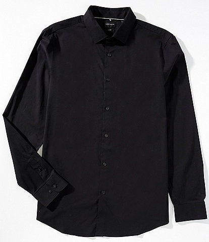 Perry Ellis Slim Fit Stretch End-On-End Long Sleeve Woven Shirt
