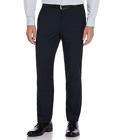 Perry Ellis Slim-Fit Stretch Flat-Front Plaid Suit Separates Dress Pants