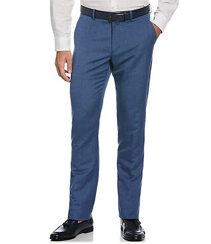 Perry Ellis Slim-Fit Textured Linen Blend Suit Separates Dress Pants