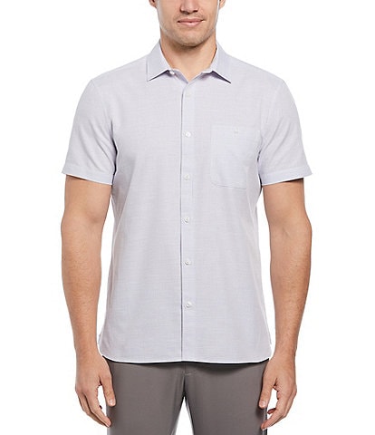 Perry Ellis Solid Dobby Short Sleeve Woven Shirt