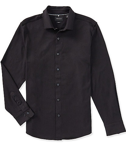 Perry Ellis Solid Long Sleeve Woven Shirt
