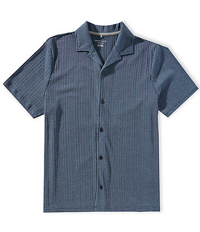 Perry Ellis Stripe Short Sleeve Woven Camp Shirt