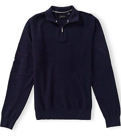 Perry Ellis Textured Quarter-Zip Pullover