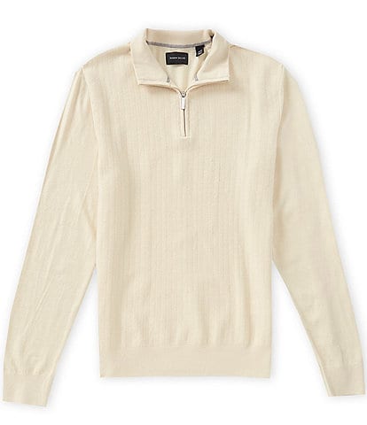 Perry Ellis Textured Quarter-Zip Pullover