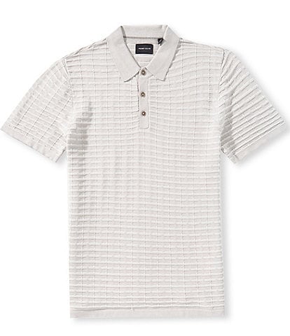 Perry Ellis Textured Short Sleeve Polo Shirt