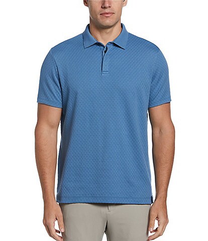 Perry Ellis Textured Short Sleeve Polo Shirt