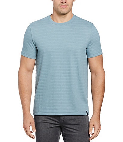 Perry Ellis Textured Tonal Stripe Short Sleeve T-Shirt
