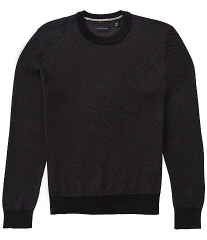Perry Ellis Tonal Geometric Print Sweater