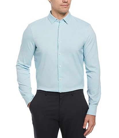 Perry Ellis Tonal Glen Plaid Long Sleeve Woven Shirt