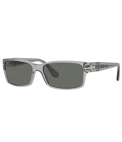 Persol Men's PO2803S Transparent 58mm Rectangle Polarized Sunglasses