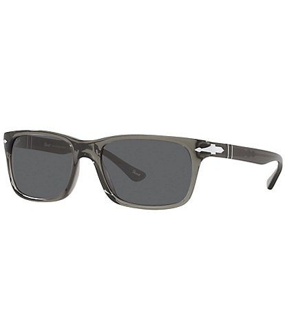 Persol Men's PO3048S Transparent 55mm Rectangle Sunglasses
