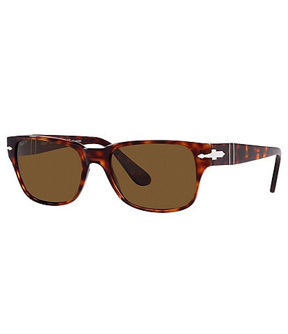 Persol Men's PO3288S Havana 55mm Rectangle Polarized Sunglasses