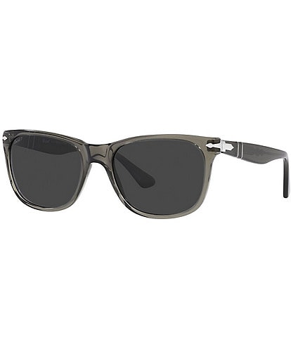 Persol Men's PO3291S Trasparent 54mm Rectangle Polarized Sunglasses