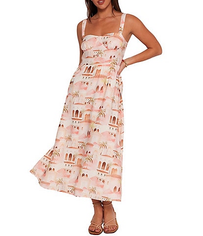 Petal & Pup Laurette Abstract Print Sweetheart Neckline Sleeveless Maxi Dress