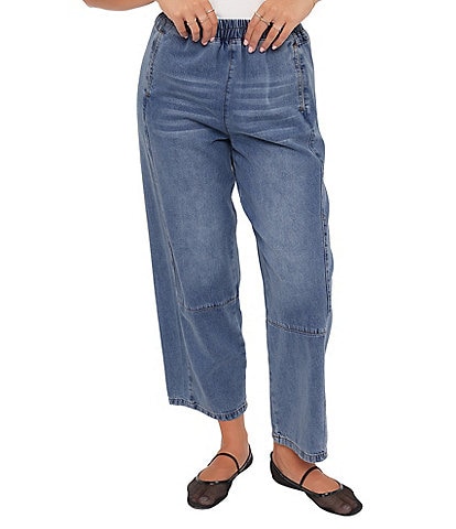 Petal & Pup Sophie High Rise Cropped Barrel Leg Denim Pull-On Jeans