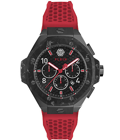 Philipp Plein Men's Chrono Royal Silicone Strap Buckled Watch