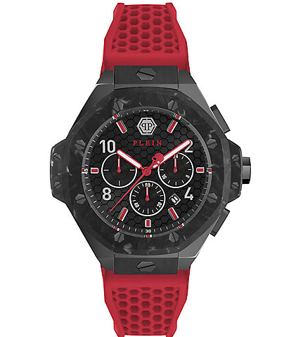 Philipp Plein Men's Chrono Royal Red Silicone Strap Watch
