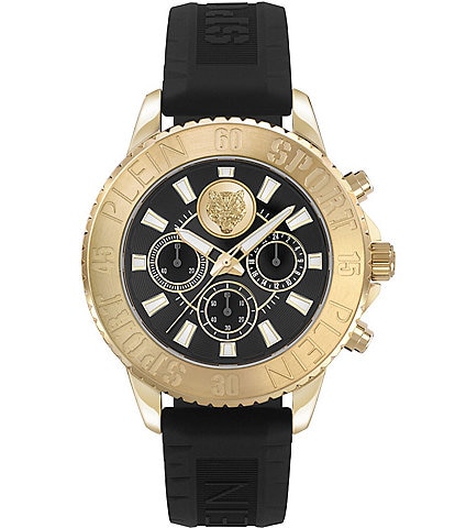 Philipp Plein Men's Glam Chronograph Black Silicone Strap Watch