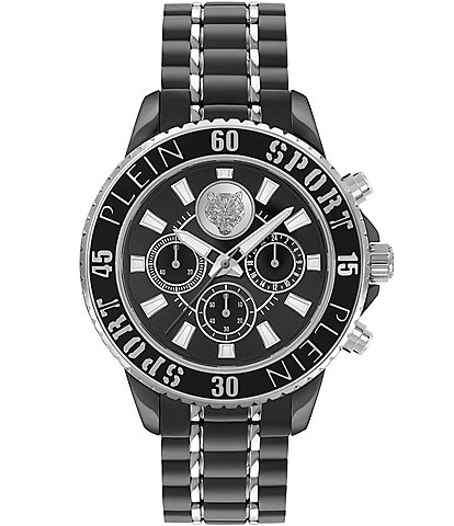 Philipp Plein Men's Glam Chronograph Two Tone Stainless Steel Bracelet Watch