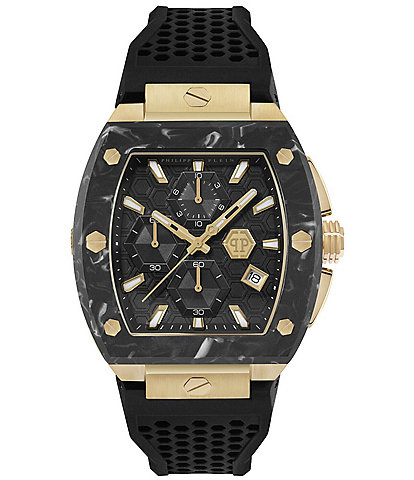 Philipp Plein Men's Hexagon Phantom Chronograph Silicone Strap Watch