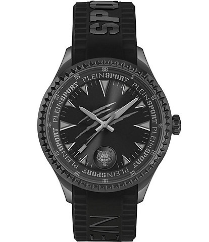 Philipp Plein Men's Lineman Analog Black Silicone Strap 45mm Watch
