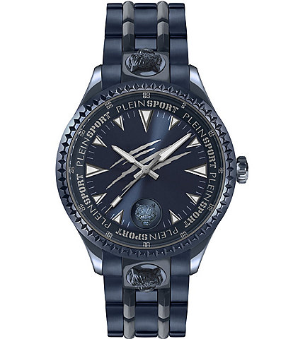 Philipp Plein Men's Lineman Analog Blue Tone Stainless Steel Bracelet 45mm Watch