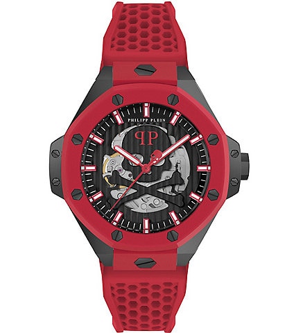 Philipp Plein Men's Plein Skeleton Royal Automatic Silicone Strap Watch