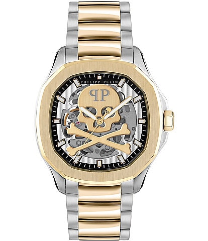 Philipp Plein Men's Skeleton Spectre Automatic Two Tone Stainless Steel Bracelet Watch
