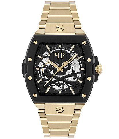 Philipp Plein Men's The Keleton 2.0 Automatic Gold Tone Stainless Steel Bracelet Watch