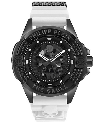 Philipp Plein Men's The Kull Analog White Silicone Strap Watch