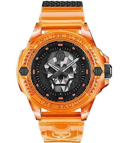 Philipp Plein Men's The Kull Scuba Duba Edition Analog Orange Silicone Strap Watch