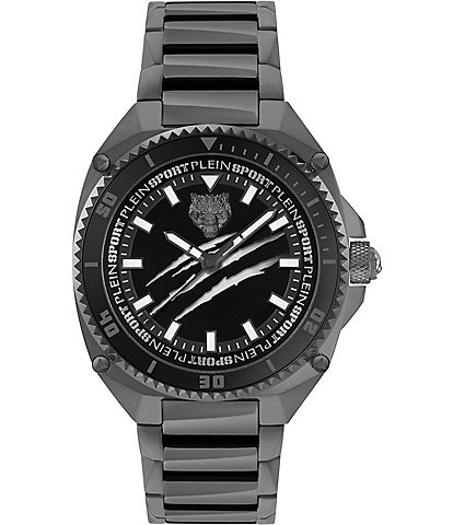 Philipp Plein Men's Thunder Force Analog Black Tone Stainless Steel Bracelet 47mm Watch
