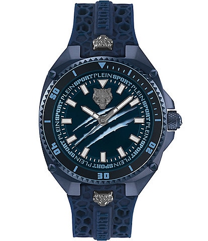 Philipp Plein Men's Thunder Force Analog Blue Silicone Strap 47mm Watch