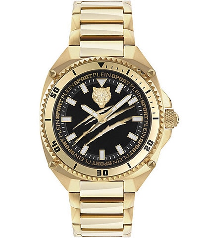 Philipp Plein Men's Thunder Force Analog Gold Tone Stainless Steel Bracelet 47mm Watch
