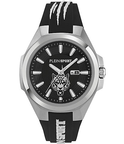 Philipp Plein Men's Tigermaster Analog Black Silicone Strap 47mm Watch