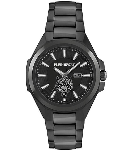 Philipp Plein Men's Tigermaster Analog Black Stainless Steel Bracelet 47mm Watch