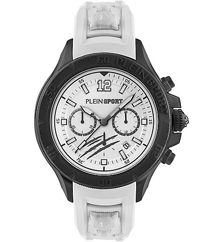 Philipp Plein Men's Warrior Tech Chronograph Black Silicone Strap Watch