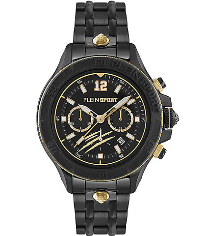 Philipp Plein Men's Warrior Tech Chronograph Black Stainless Steel Bracelet Watch