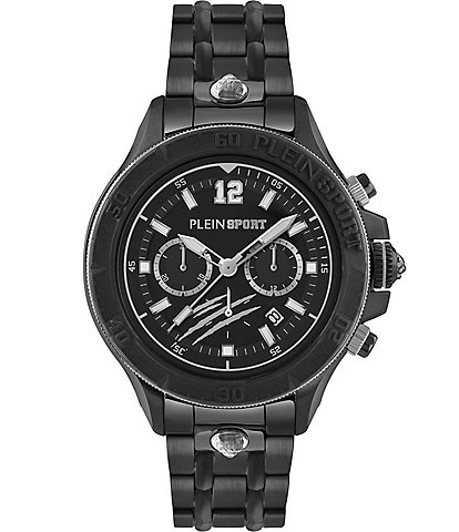 Philipp Plein Men's Warrior Tech Chronograph Black Tone Stainless Steel Bracelet Watch