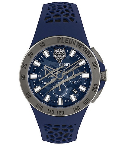 Philipp Plein Thunderstorm Chrono Blue Silicone Strap Men's Watch-43mm