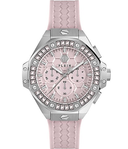 Philipp Plein Women's Chrono Royal Pink Silicone Strap Watch