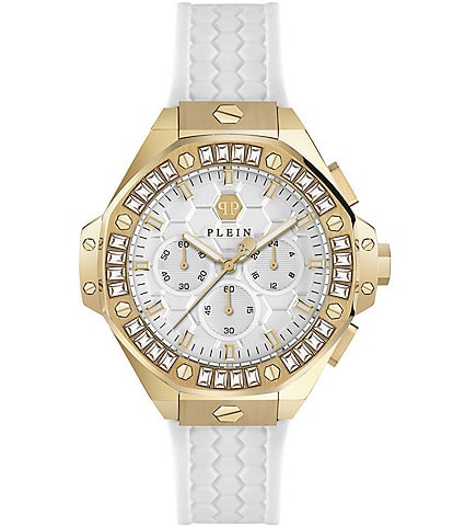 Philipp Plein Women's Chrono Royal White Silicone Strap Watch