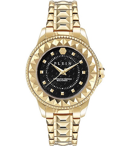 Philipp Plein Women's Lady Rock Analog Gold Tone Stainless Steel Bracelet Watch