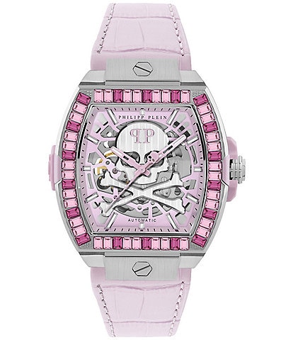 Philipp Plein Women's The Keleton 2.0 Automatic Leather Strap Watch