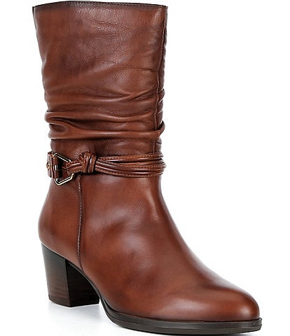 Pikolinos Zamora Leather Slouch Booties