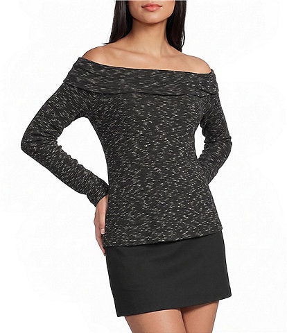 Pink Robin Off The Shoulder Foldover Flare Sleeve Top