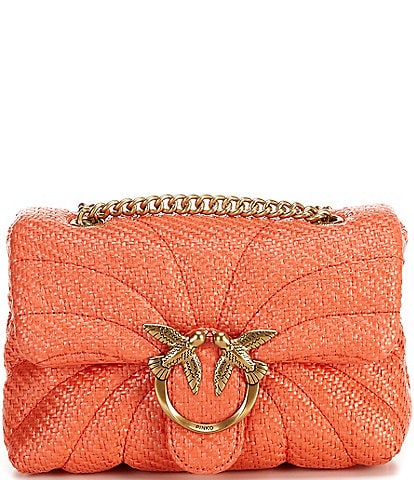 PINKO Love Bag Puff Mini Raffia Convertible Shoulder Bag