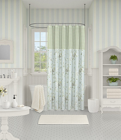 Piper & Wright Cassia Watercolor Floral Print Shower Curtain